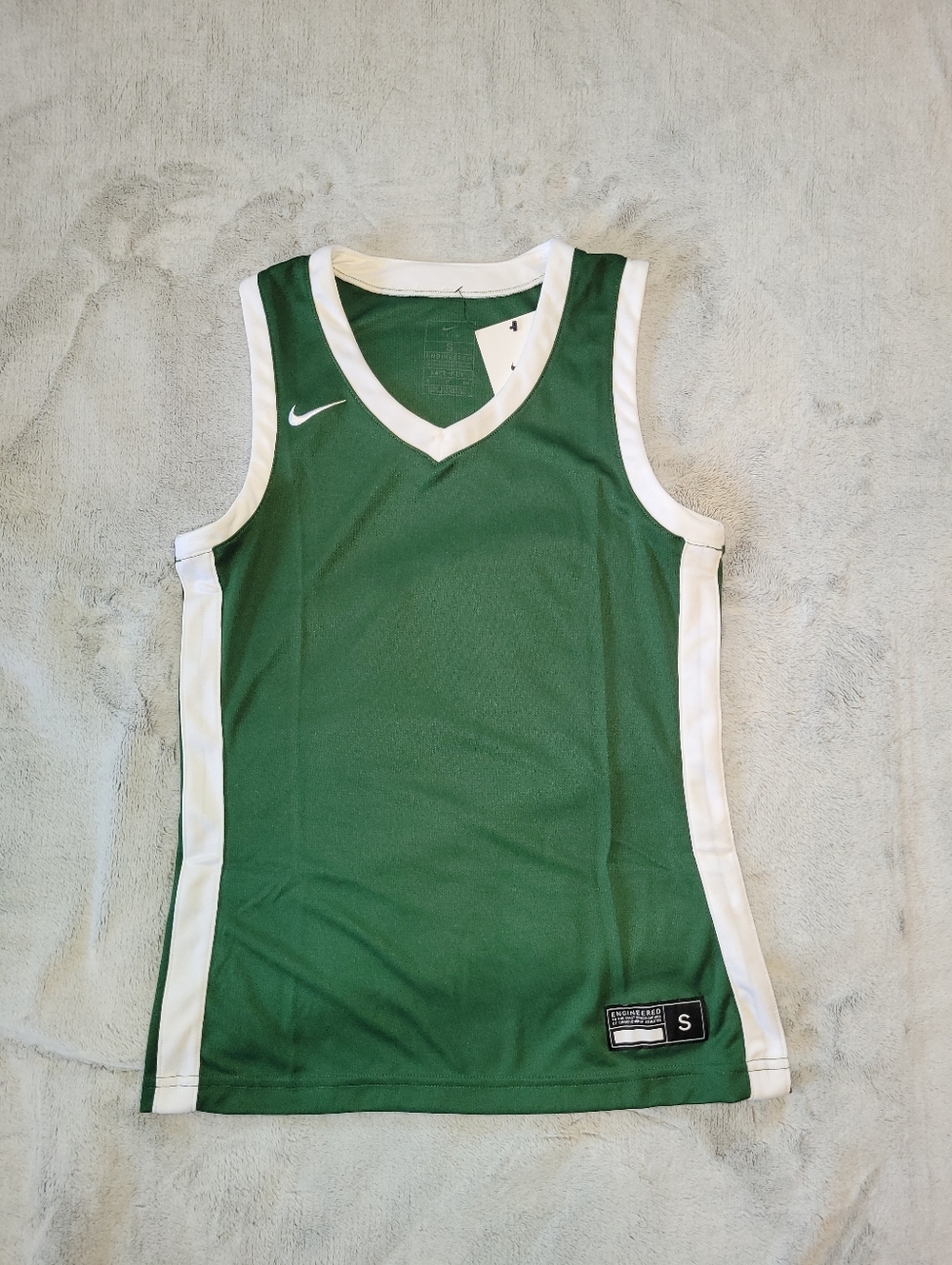 Nike Womens Small Stock Elite Dri-FIT Basketball Game Green White Jersey DC2369